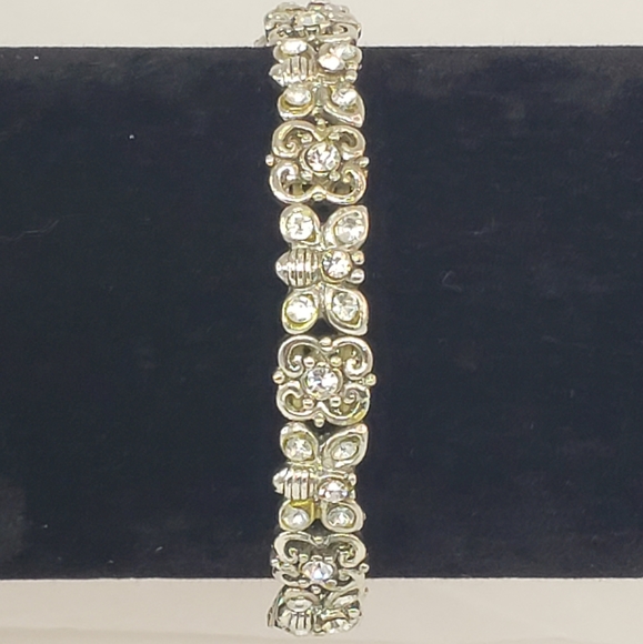Silver Stretch Bracelet Rhinestone Crystals - Picture 2 of 8